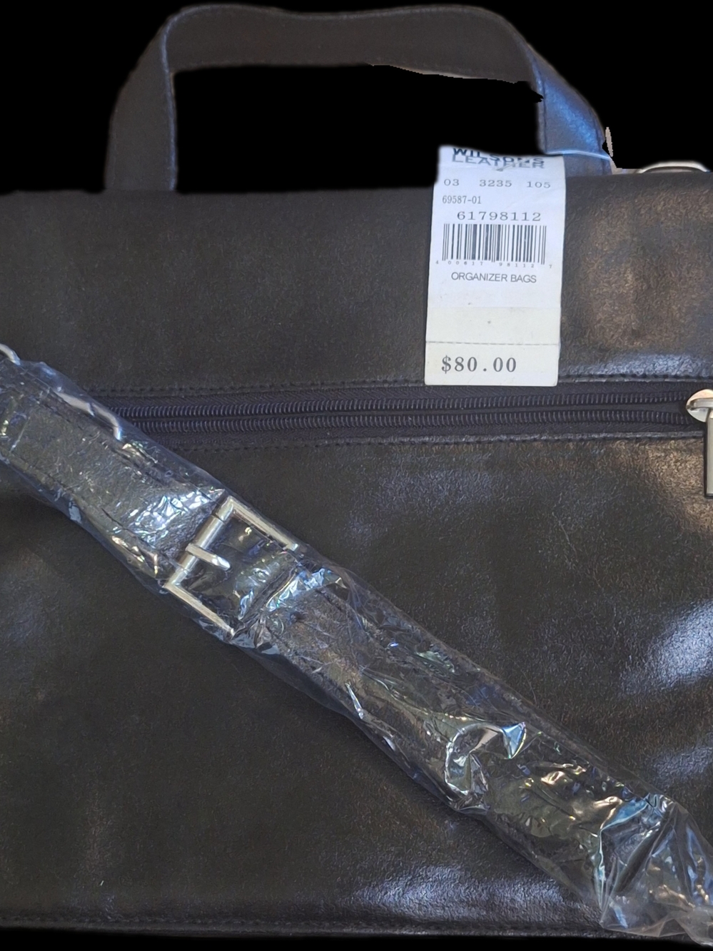 NWT Vintage Wilsons Leather Organizer Crossbody Bag - Espresso Brown